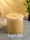 Корзина для белья с крышкой и тканевым подкладом, 40х40х40 см, ротанг
