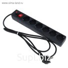 Сетевой фильтр UNIVersal 967U-4001, 6 розеток, 1.8 м, 10 А, ПВС 3x0.75, черный