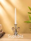 Подсвечник "Крылья" с кристаллами, алюминий 11х6,5х16 см