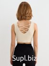Топ с сеткой женский MINAKU: Casual Collection, ваниль, размер 40