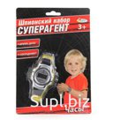 ШПИОНСКИЙ НАБОР "ИГРАЕМ ВМЕСТЕ" "СУПЕРАГЕНТ" ЧАСЫ НА КАРТ. (РУСС. УП.) в кор.2*36шт
