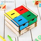 Комодик плоский «Геометрические фигуры» 4 плашки, 48 фигурок