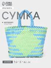 Сумка плетёная, 30×10×33 см, пластик, голубая