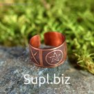 Кольцо-амулет «Звезда», медь, D=17-23 мм