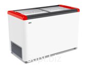 Ларь морозильный GELLAR FG 400 C прямое стекло красный