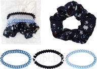 Hair ties with flowers (4 pcs.) (3 spiral hair ties, 1 hair tie)