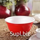 Контейнер - тарелка одноразовый, 500 мл, суповой, красный