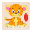 Пазл-вкладыш на деревянном основании "Леопард", 9 элементов