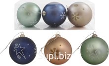 Set of 3 Snowflake Christmas Balls, 8cm in diameter