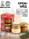 Крем-мёд новогодний, с кусочками грецкого ореха, кедрового ореха, набор 2 шт., по 30 г