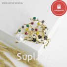 Брошь "Олень", цветная в золоте + ПОДАРОК