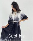 Платье гофра с жемчугом