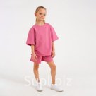 Костюм детский (футболка, шорты) MINAKU: Casual Collection, пудровый, рост 104 см