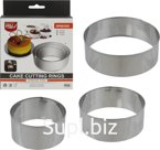 Culinary rings for cakes, mousses, salads, 3 pcs. Size: 12.5x5 cm, 10.5x5 cm, 8.5x5 cm