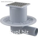 Трап Alcaplast APV103, 105×105/50 мм, боковой сток, гидрозатвор мокрый