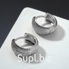 Серьги-кольца "Эстетика" точки, цвет серебро, d=1,6