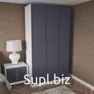 Шкаф распашной 120х55х220 Рейн, белый/мдф soft touch серый, 3х створчатый