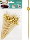 Bamboo skewers for canapes Beads 20 pcs Size: 12 cm Color: gold
