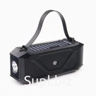 Фонарь аккумуляторный, 5Вт, 1200мАч, IPX5, Bluetooth, AUX, USB, радио, солнеч.бат, чёрный