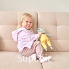 Костюм для девочки (худи и брюки) «Крошка Я. Киса», рост 92-98 см, розовый, лиловый