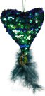 New Year's decoration Heart Magic Peacock hanging 10x3x22cm dark turquoise