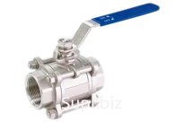 Кран шаровый муфтовый трёхсоставной нержавеющий (3PC), AISI304 DN25 (1"), (CF8), PN64