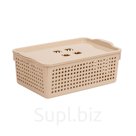 Корзинка Виолет Лофт 3,8л 295x185x105 мм с крышкой, латте