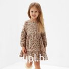 Платье для девочки MINAKU: Cotton collection цвет бежевый в цветочек, рост 92 см