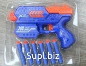 Игрушка, оружие игрушечное "Бластер с пулями-присосками" 6шт