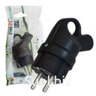 1-2.SALE вилка угловая с кольцом каучук 2P+PE 1х16А 220-24V IP44 черн. (Турция) E1M