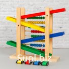 Детская деревянная игрушка 2в1 «Автотрек и счёты», 31×28×9.5 см
