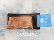 Филе лосося слабой соли, SKY FISH Кусок, на коже, в вакуумной упаковке на подложке, ТРИМ С