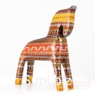 Brown horse with ethnic pattern