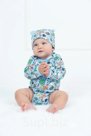 Костюм для малыша Птенчик, цвет снеговики на голубом
