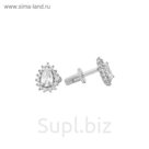 Серьги "Пусеты" искорки, посеребрение