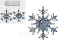 Christmas tree decorations: Magic snowflakes, 2 pcs., 13 x 0.2 x 13 cm. Color: blue.