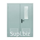 Двупольная противопожарная дверь ei90 с вентиляционными решетками