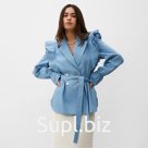 Жакет женский джинсовый с воланами MIST, размер 46, голубой