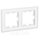 Рамка SE ATLASDESIGN NATURE, 2-постовая, орг.стекло, белый
