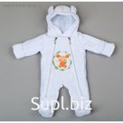 Комбинезон «Мышонок» велюр, цвет белый, рост 68 см