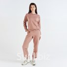 Костюм женский (худи, брюки) MINAKU: Casual Collection, размер 46, бежевый