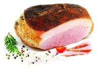 Мясной цельнокусковой копчено-вареный охлажденный продукт из свинины “Окорок воронежский” категории Б