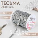 Тесьма отделочная «Вьюнчик», 5 мм, 27 ± 1 м, цвет серебряный