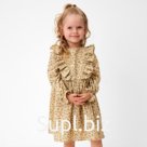 Платье для девочки MINAKU: Cotton collection, бежевое, рост 104 см