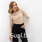 Лонгслив женский MINAKU: Basic line, бежевый, размер 50-52