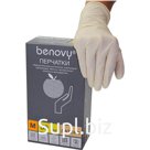 BENOVY Latex Chlorinated, перчатки латексные, неопудренные, цвет латекс,S,M,L,XL. 50 пар в упаковке