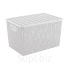 Корзинка Виолет Вязь 14л 350x245x205 мм с крышкой, белый