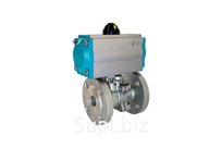 Кран шаровый фланцевый (2PC), AISI304 DN40 (1_1/2"), с двухсторонним пневмоприводом AT75D