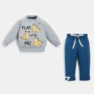 Комплект: джемпер и брюки Крошка Я «Леопарды», цвет серый/синий, рост 86-92 см