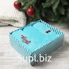 Полотенца махровые «Этель» Cherry, 3 шт., 30×60 см, хлопок 100%, голубые